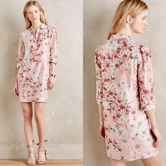 Anthropologie Dresses & Skirts - Anthro Varun Bahl Agenda Floral Shirtdress